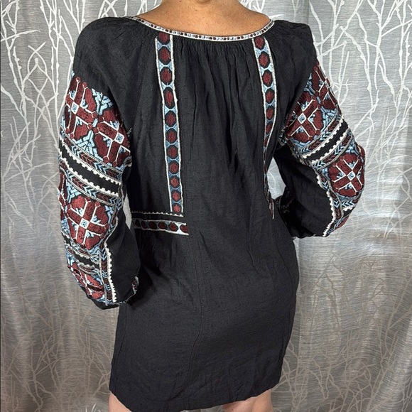 Free People Black Mini Dress with Embroidered Details - Picture 7 of 9
